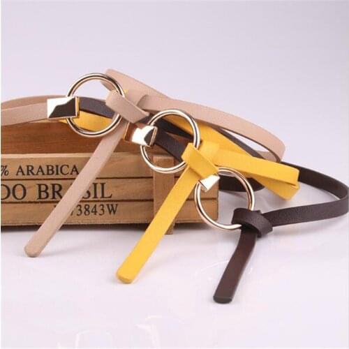 Narrow Waistband PU Belts Women 108cm*1cm Female for Dress Lady Strap Decorative Casual Waist Band