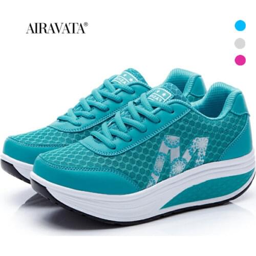 Womens Sneakers Casual Thick Bottom Walking Shoes Increasing Height Fitness Shake Shoes Platforms Breathable Lace-up