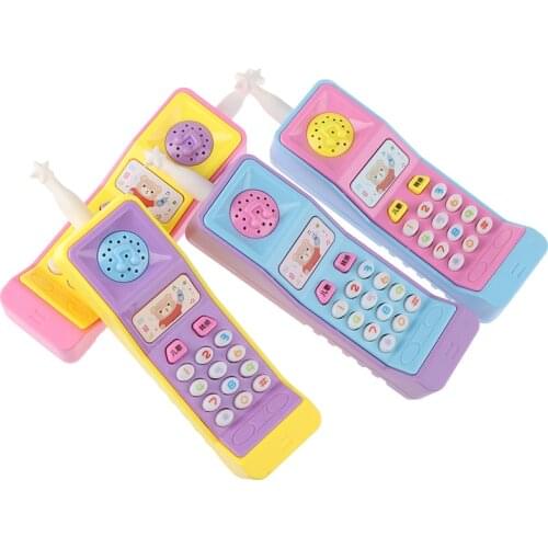 1PCs Kids Telephone Machine Cell Phone Toy Learning Machine Point Reading Machine Plastic Electric Study Electronic Vocal Toys