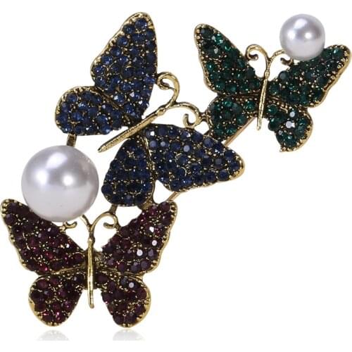 1pcs Korean trend ins simple temperament three butterfly flying brooch for Women Wedding Dress Accessories Girls Gift Dress pins