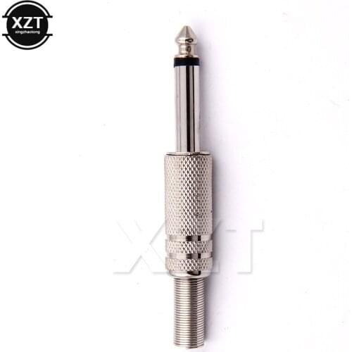 1pcs 6.35mm 1/4" Male Mono Plug 6.35mm connector mono audio plug jack 6.5mm amplifier microphone plug adapter