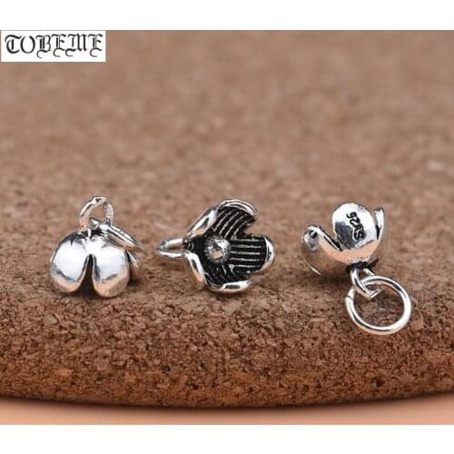 100% 925 Silver Mini Charm DIY Bracelet Flower Charm Small Flower Pendant DIY Jewelry
