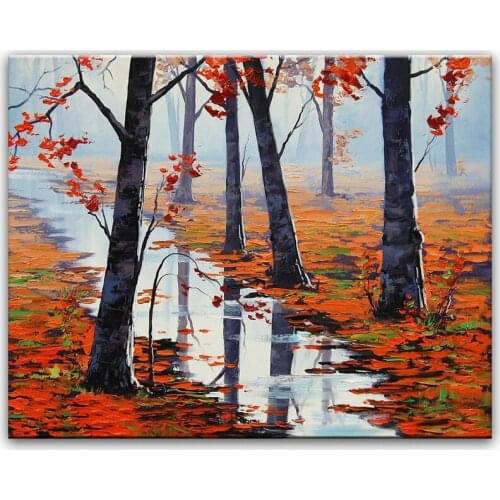 100% hand painted oil painting Home decoration high quality landscape painting pictures DM16071912