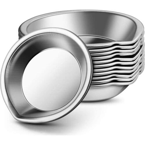 12Pcs Makeup Palette Stainless Steel Small Round Paint Tray Artist Watercolours Paint Mixing Palette Tray for Artist