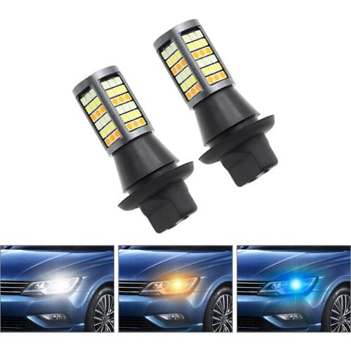 2Pcs 1156 BA15S BAU15S 7440 LED Car Turn Signal Lamp DRL Daytime Running Light 12V 81SMD 3030 Auto Fog Light 3 Modes
