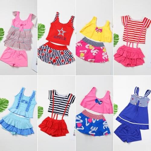 2021 Girls Swimsuit New Korean Style Cute 4-6 Year Old Girl Child Split Bathing Hot Spring Swimsuit