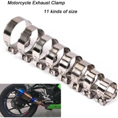 32mm-79mm Stainless Steel Exhaust Clamp Silp on Motorcycle Exhaust Muffler Pipe With Link Pipe Fixed way