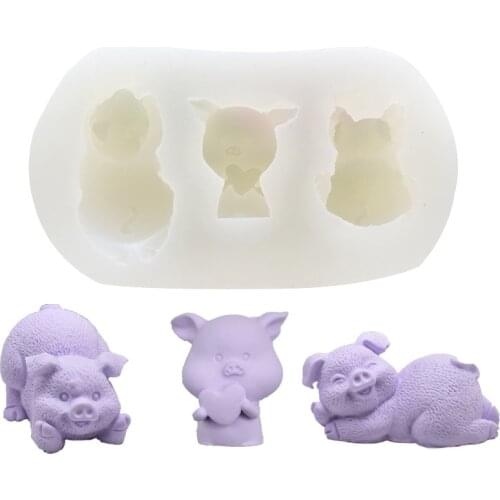 3d Heart Pig Shape Silicone Fondant Molds Diy Soap Form Cake Decorating Moulds Food Grade Candy Baking Tools