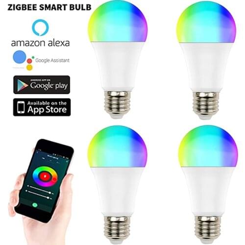 5/6/8/10PCS ZigBee 3.0 Tuya Smart Led Lamp Bulb Light E27 240V RGB+W+C Works with Smartthings Alexa Echo Hub Google Home 10W
