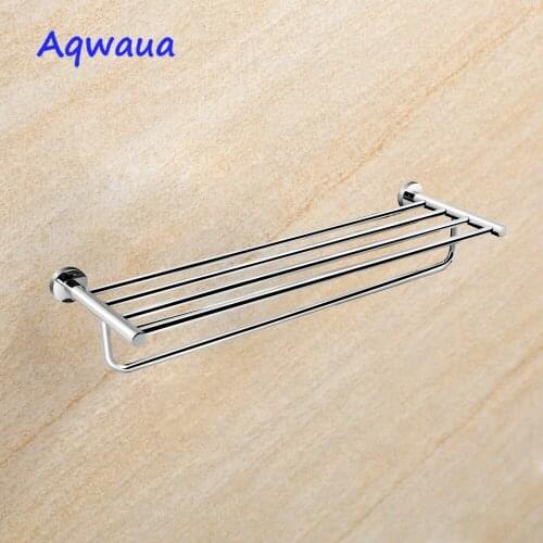 Aqwaua Bathroom Towel Holder Towel Rack Hotel Bathroom Bar Chrome Plated Accessories Bag