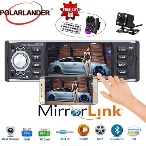 Car Radio 1 DIN MP5 Player Bluetooth 4.1 Inch Touch Screen RDS Mirror Link Autoradio Audio Stereo FM Auxin USB / TF Cassette HD