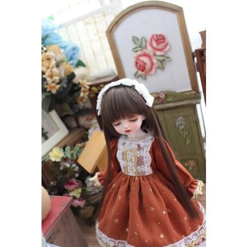 BJD doll dress is suitable for 1/31/41/6MSD Blythes fashion Star Fantasy lace star dress skirt + white headpiece two-piece set