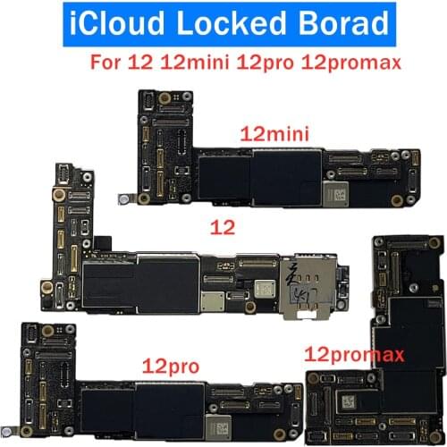 Locked ID Motherboard For IPhone 12 12mini 12pro 12promax MAX With Icloud ID Lock Mainboard for Swap Practise Skill