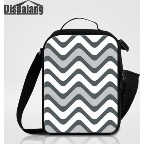Dispalang Striped Printing Lunch Bag For Women School Kids Mini Insulated Thermal Lunch Food Box for Travel Picnic bolsa termica