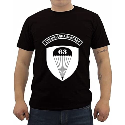 Summer Fashion Casual Men O-Neck Cotton T Shirt Serbian Special Force 63 Parachute Design T Shirt Black