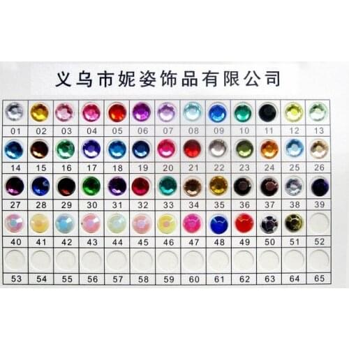 Imitation Beauty Acrylic Rhinestones Color Card One Piece Flatback Design For 3D Nails Stickers Art Backpack Clothes Decorations