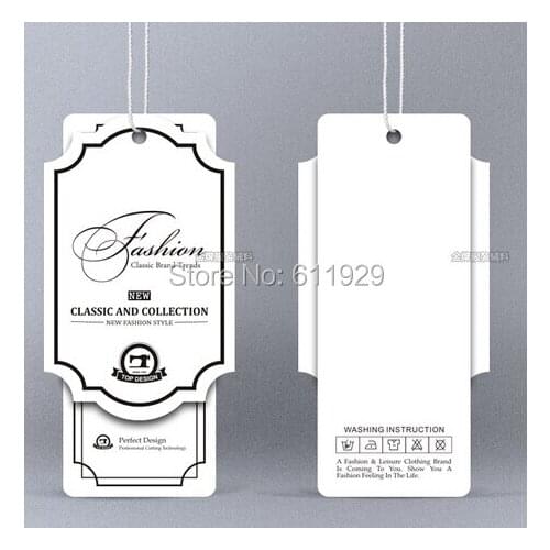 Customized clothing hang tag/garment printed paper tags/dress tags/clothing bag labels/trademark/logo/shape cutting labels