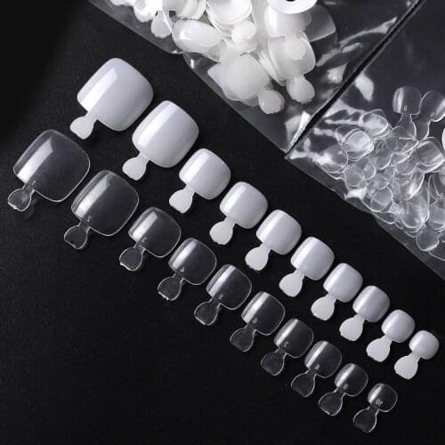 #TD77..Nail Art Decoration False Toe Nail 500pcs Transparent/White/Natural Colors Patch Short Artificial Fake Nail Art Tools