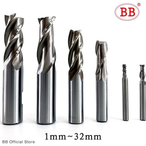 BB End Mills High Precision HSS Metal Cutter Co8 Cobalt D1-32mm 2 3 4 Flutes Teeth Aluminum Milling Tool Key Seater Router Bit