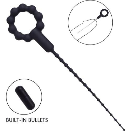 Horse Eye Silicone Vibrator Catheter Penis Insertion Stimulation Anus Rapid Orgasm Male Masturbation Toy