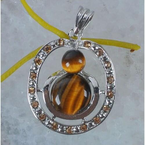 Tigereye Bead Round Pendant Jewelry For Gift WS034