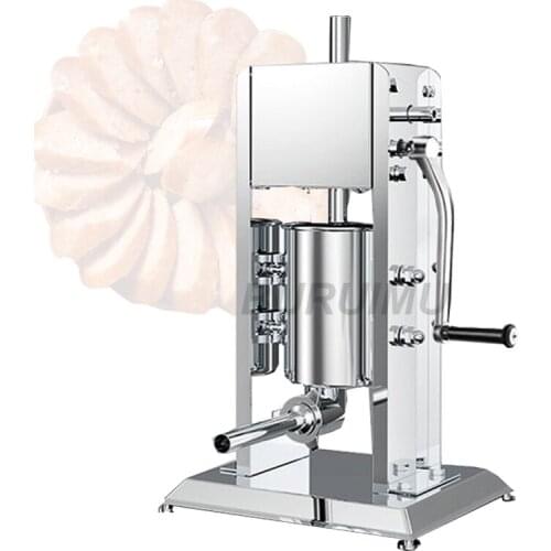 Slow/Fast Two Speeds Sausage Stuffer Filler Maker Meat Machine Vertical With 5 Stuffing Tubes 3L/5L/7L Optional