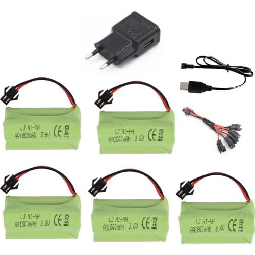 3.6v 1800mAh Battery Charger sets For Rc toy Car Tank Train Robot Boat Gun AA NiMH Battery 700mah 3.6v Rechargeable Battery Pack