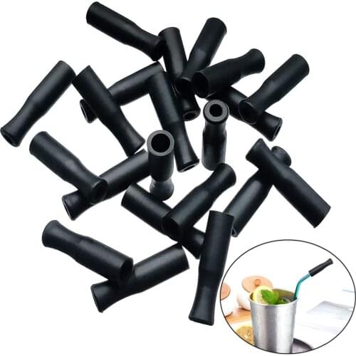 21Pcs Reusable Silicone Straw Tips, Stainless Straw Accessories, Straws Tips Covers Fit for 6mm Wide Stainless Steel Straws