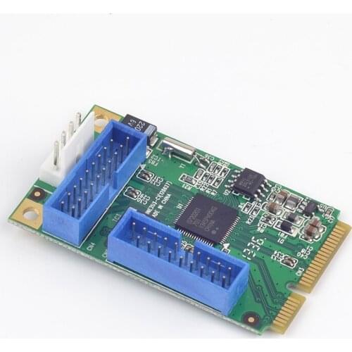 Mini PCI-e to 4x USB3.0 expansion Card USB 3.0 to Mini PCI express Converter card 2 ports (19/20pins) Socket
