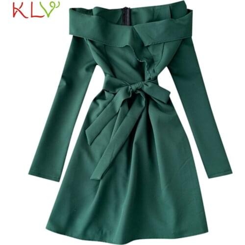 Off Shoulder Long Sleeve Dress 2020 Fashion Elegant Bandage Dresses Women Evening Party Ladies Plus Size Winter Clothes Vestido