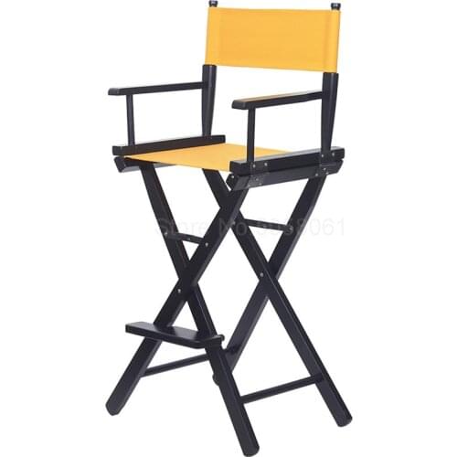 Solid Wood Folding Chair, High-legged Makeup Chair, High-legged Director Chair, Bar Chair, Portable Chair, Folding Canvas Chair