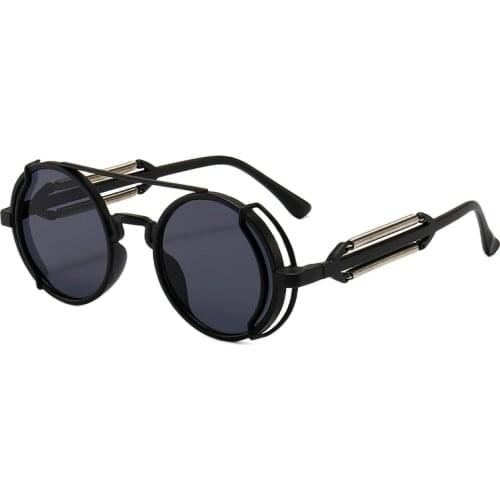 Steampunk Sunglasses Luxury Brand Retro Men Brand Designer Round Punk Gothic Style 2021 Glasses For Women Shades Vintage UV400