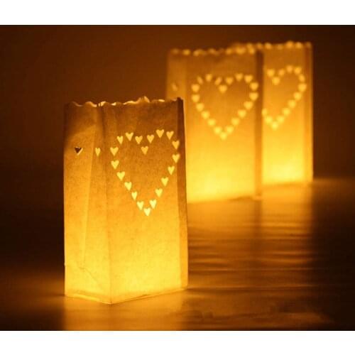 10 pcs/lot Outdoor Candle Lantern Stars Tea light Holder Paper Lantern Candle Bag for Festive Party Supplies Wedding Decoration