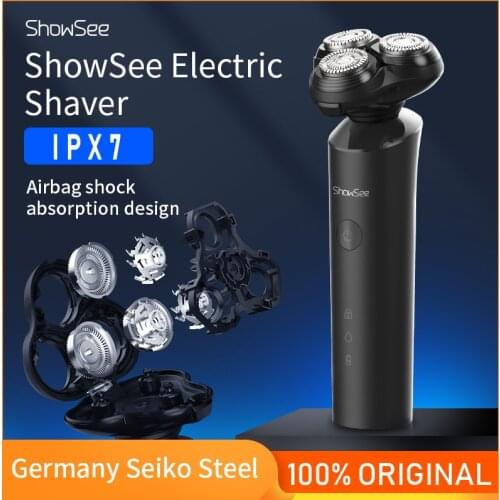 Showsee Electric Shaver Waterproof Dry Wet Shaving Washable Beard Rechargeable Type-C Fast Charging Shaver For Men