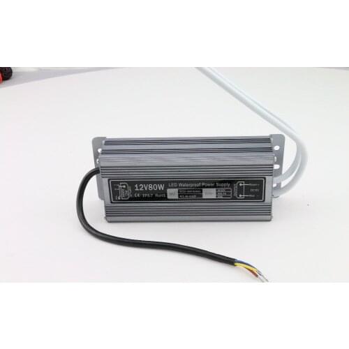 High quality DC 12V 80W waterproof IP67 led driver adapter led light transformer 6.7A power charger for leds 3 years warranty
