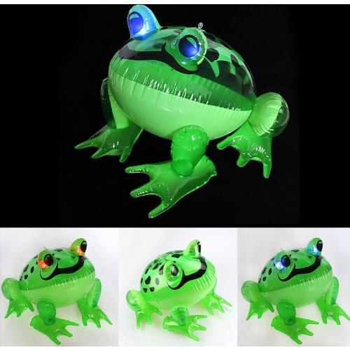 1pcs Inflatable Frog Funny Cute with Flashing Light Animal Party Favor Frog Blow Up Toys for Toddler Children Kids