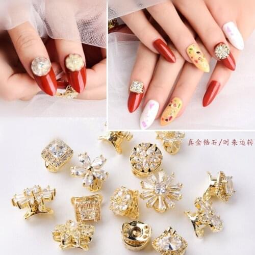 1pcs Rotatable Luxury Zircon Crystal Bead Nail Art Rhinestone Decorations Lucky Spin Diamond Jewelry Manicure Design Accessoires
