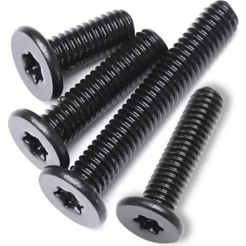 10/50Pcs CM M2.5 M4 M5 M6 Black 304 Stainless Steel Six-lobe Ultra Thin Flat Wafer Torx Head Screw Computer Motherboard Bolt