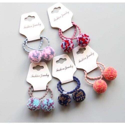 10pcs Colorful 3CM Ball Pigtail Ponytail Hair Ties Ring Circle Rope Girls Childrens Baby Hair Rubber Band Accessories Ornament