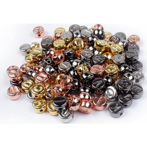 4x7mm 100-500Pcs Acrylic Letter Beads Flat Round Random Alphabet Loose Spacer Beads for Bracelet Diy Jewelry Making Accessories