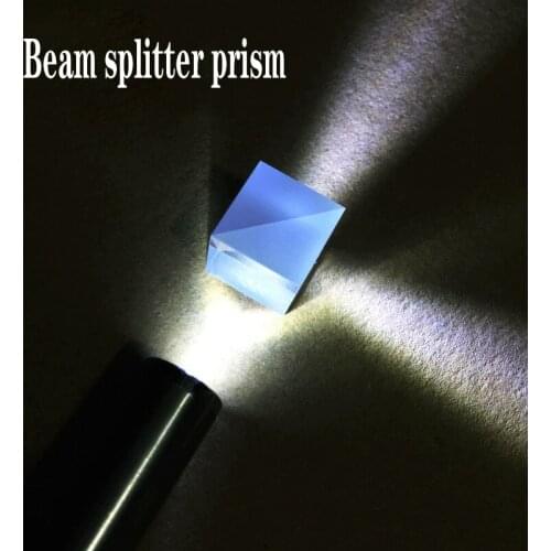 15mm Beamsplitter Splitting Ratio 8:2 Transflective K9 Cube Prism Optical Glass Triangular Prism Use Wavelength 400-700nm