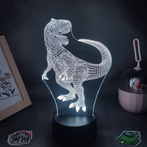 Animal Dinosaur Tyrannosaurus 3D LED Neon Lamps RGB Night Lights Birthday Gift For Kid Child Bedroom Bedside Acrylic Table Decor