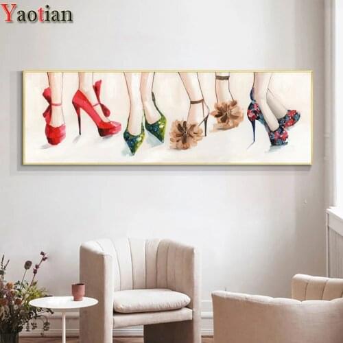 Large DIY Custom photo 5d diamond embroidery sale Colorful High heeled Shoes diamond painting cross stitch mosaic pattern