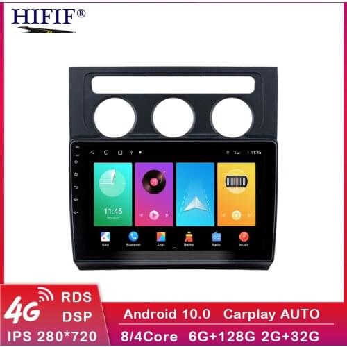For Volkswagen Touran 2004-2008 AT 2 Din Car Multimedia Player Android GPS Navigation Head Unit Stereo with Frame WIFI Autoradio