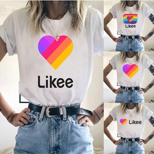Likee T Shirt Oversize Women Kids LIKEE Tees Streetwear Short Sleeve T Shirts Graphic Tees Boy Girls Tshirt Men Russia Style