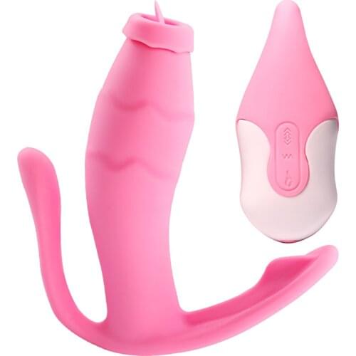 Wireless Remote Wearable Vibrator for Women Tongue Licking Pants Vibrator Vibrating Heating Clitoris Stimulator Dildo Sex Toy