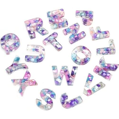 Natural Resin Beads 26 English Letters and Colorful Mixed Blisters Beaded DIY for Jewelry Making Necklace Bracelet Accessories