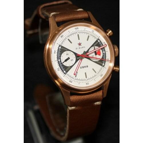 Bronze Watches Men 1963 Panda Pilot Chronograph Watch Mens Mechanical Watch 40mm Vintage Air Force Wristwatches St1901 Sapphire