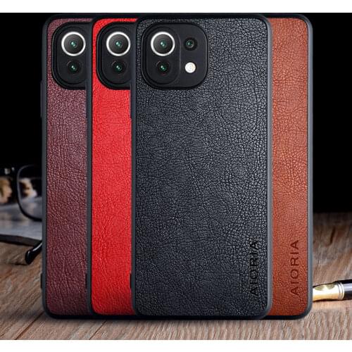Case for Xiaomi Mi 11 Lite 5G funda luxury Vintage Leather skin capa hard phone cover for xiaomi mi 11 lite case coque