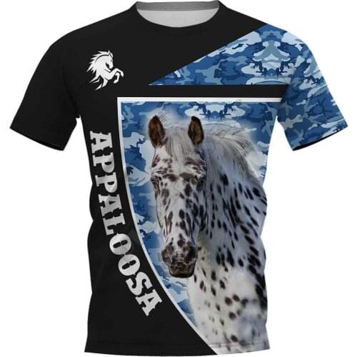 Appaloosa 3D Printed t shirts women for men Summer Casual Tees Short Sleeve T-shirts Funny Animals Short Sleeve 02